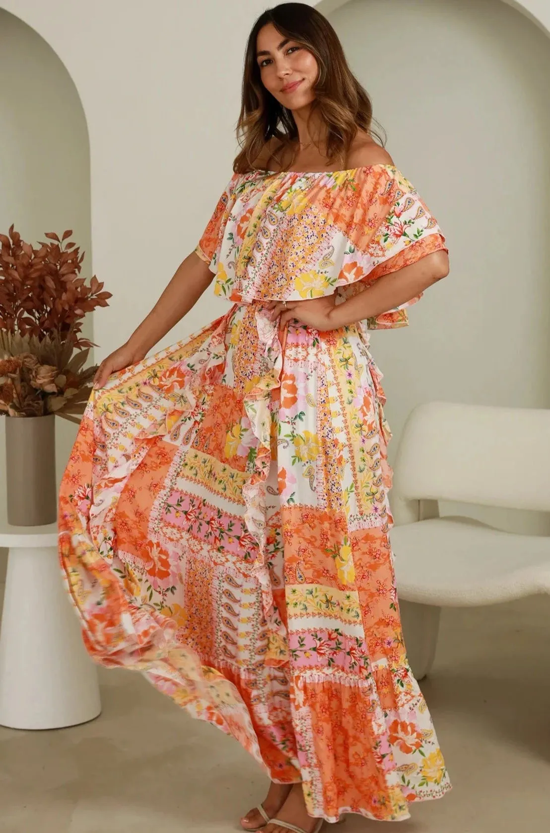 ADA OFF THE SHOULDER MAXI DRESS