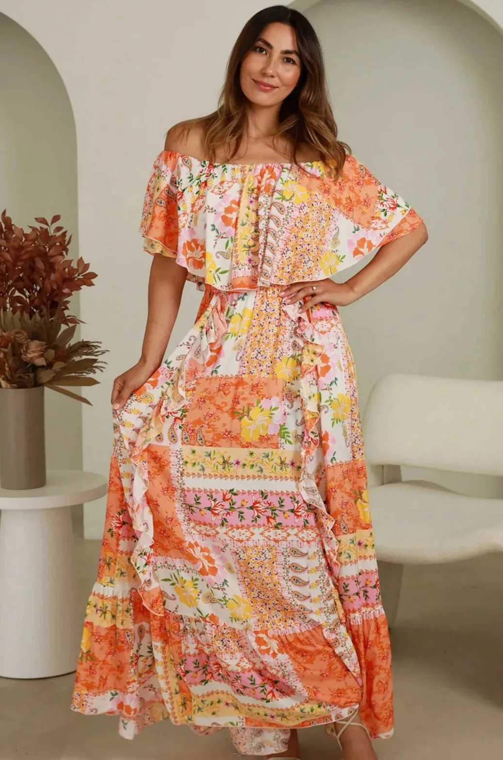 ADA OFF THE SHOULDER MAXI DRESS