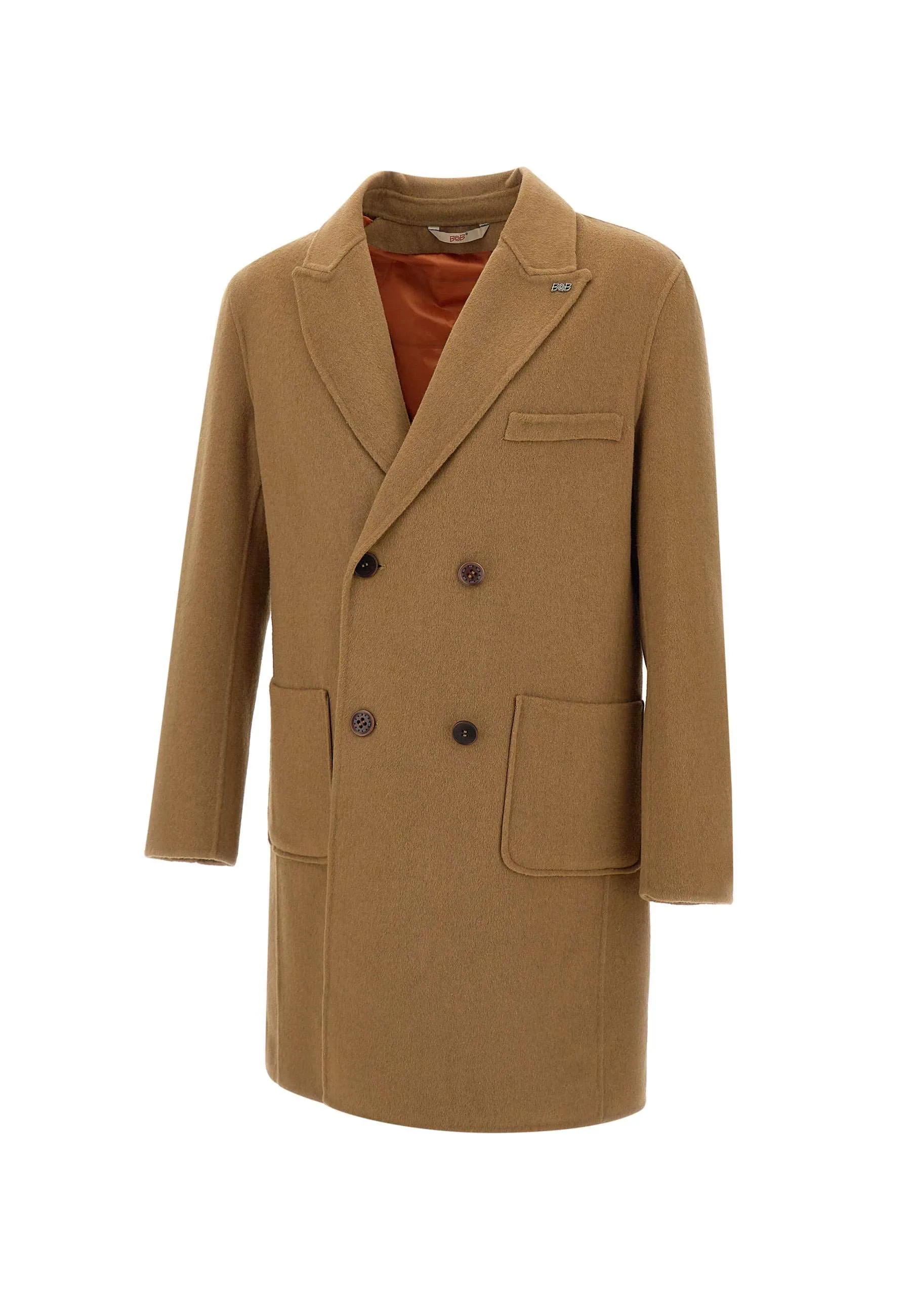 Beige Wool Blend Men's Coat
