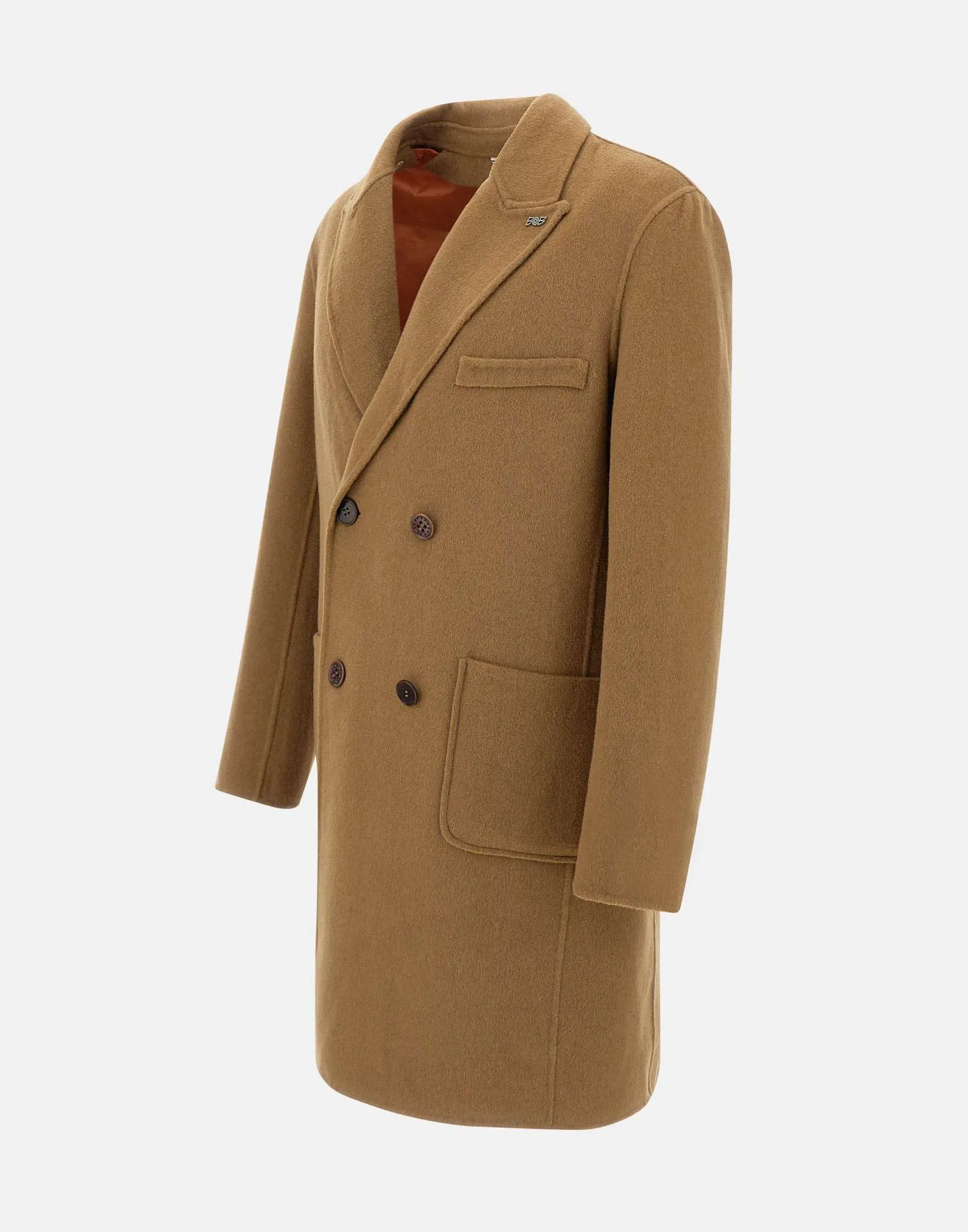 Beige Wool Blend Men's Coat