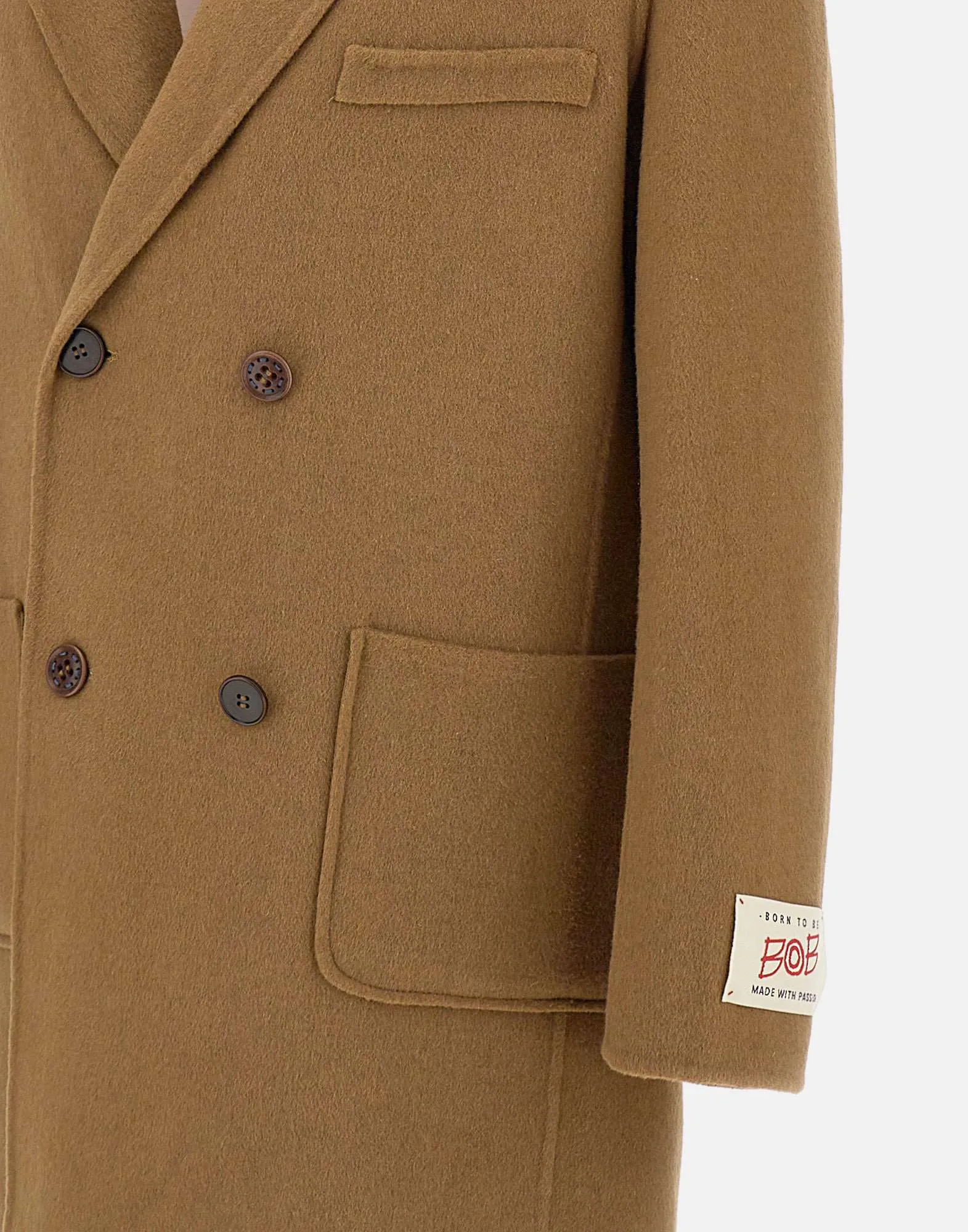 Beige Wool Blend Men's Coat