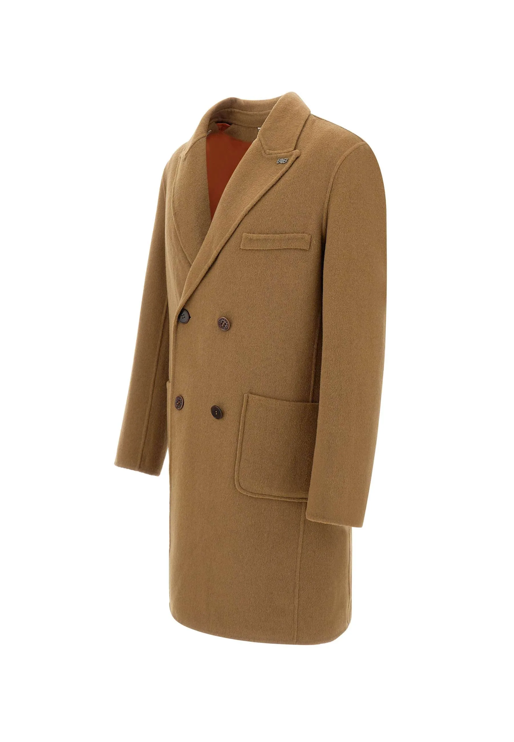 Beige Wool Blend Men's Coat