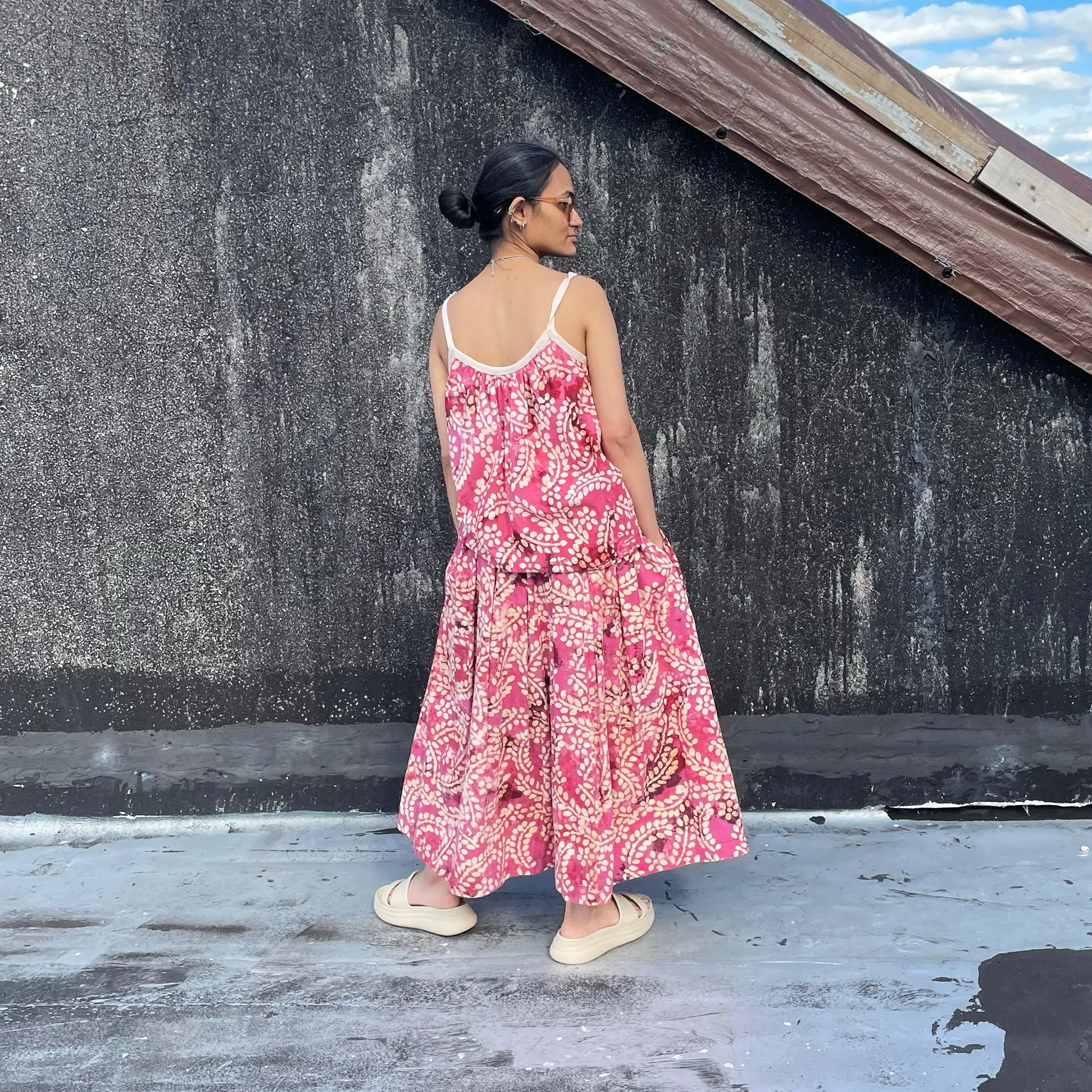 Brigade Skirt Maxi - Pink Batik