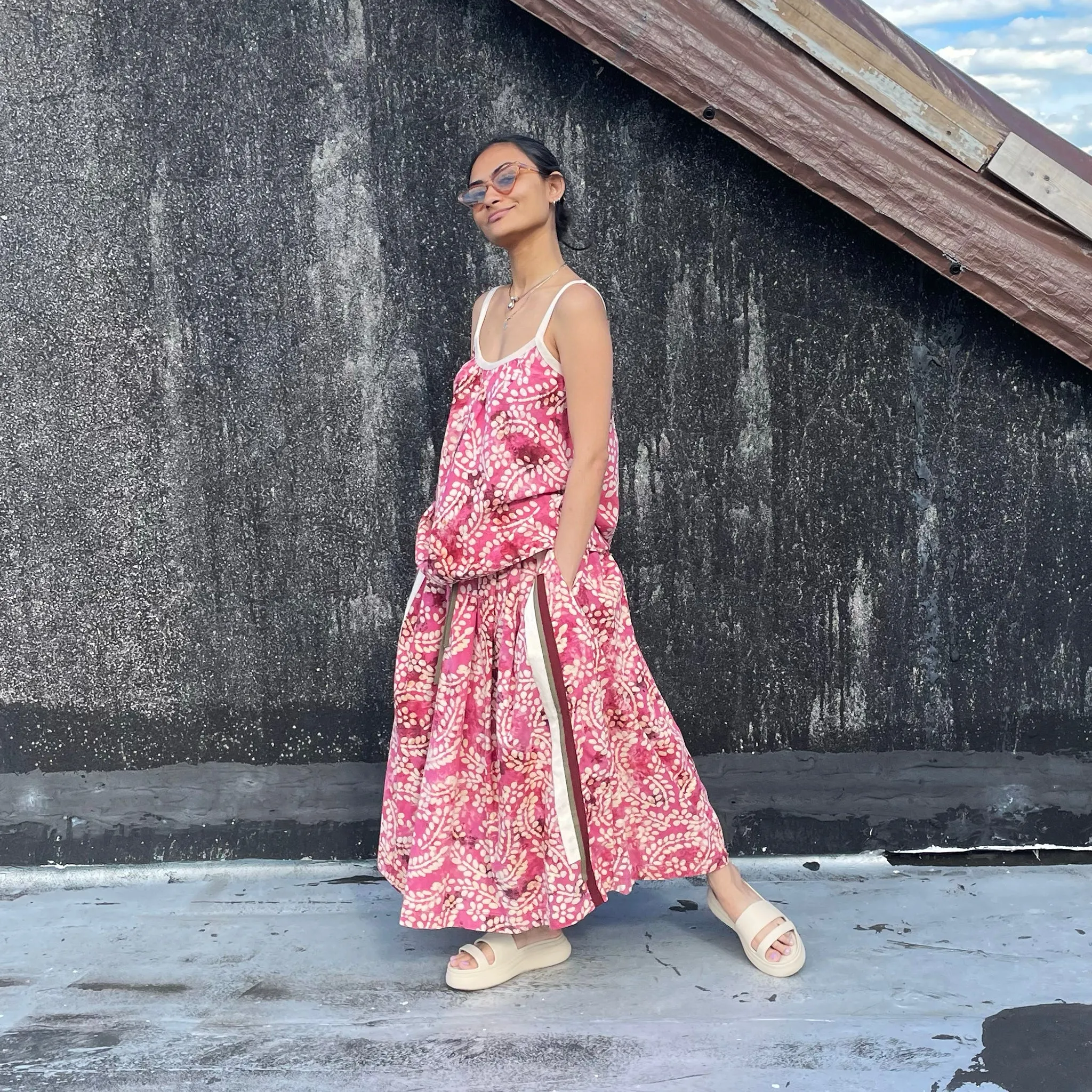 Brigade Skirt Maxi - Pink Batik