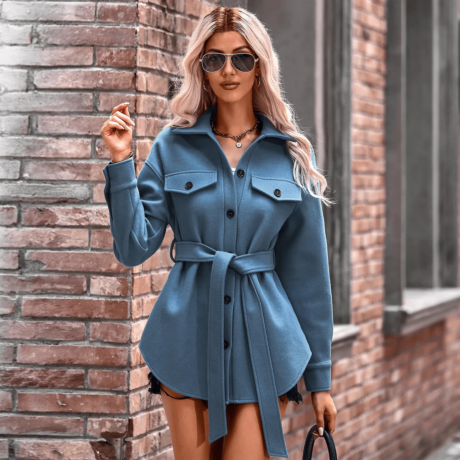 Buttons Woolen Coat