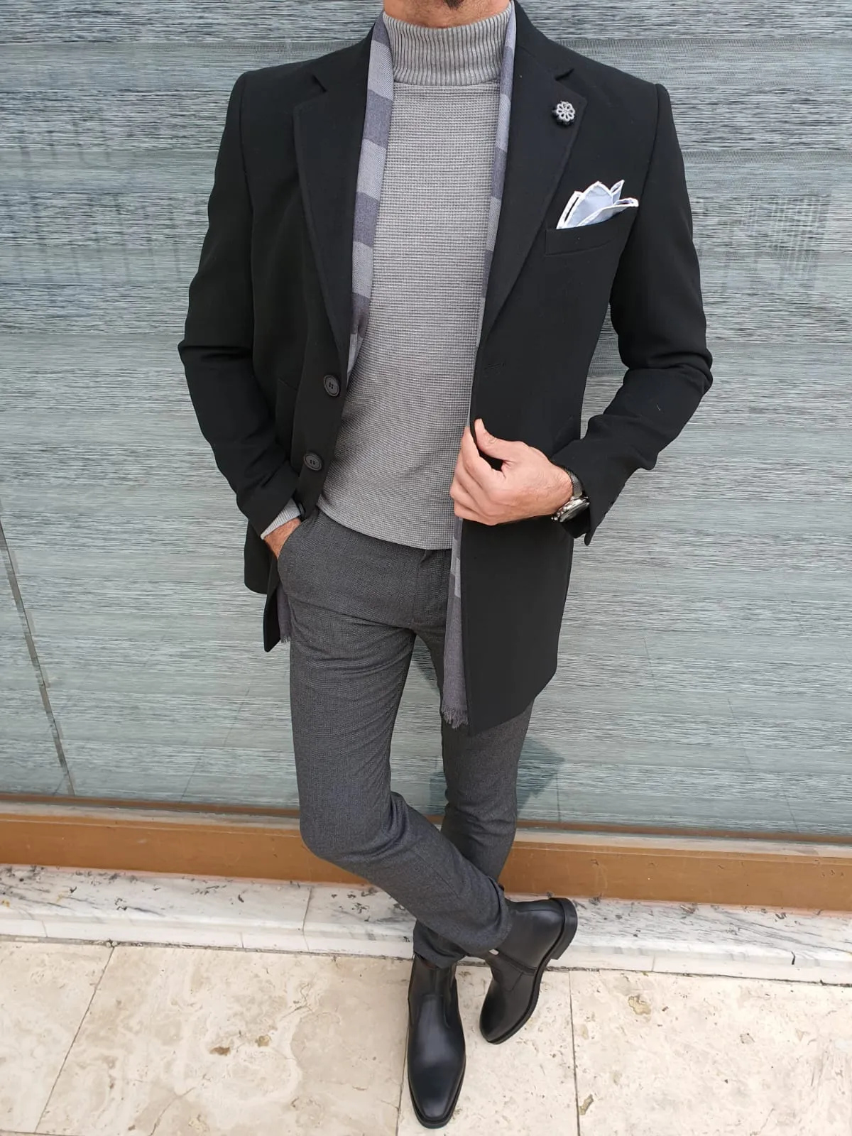 Cancun Black Wool Coat