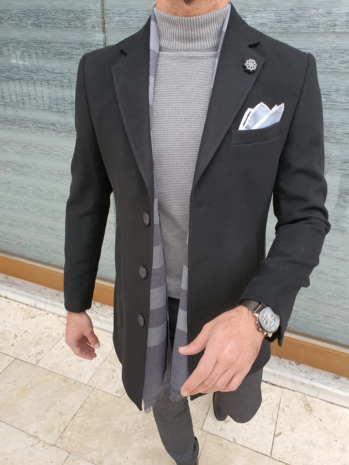 Cancun Black Wool Coat