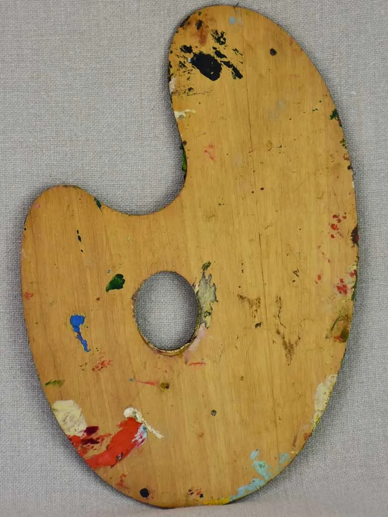 Classic antique French artist's paint palette 10¾" x 7½"