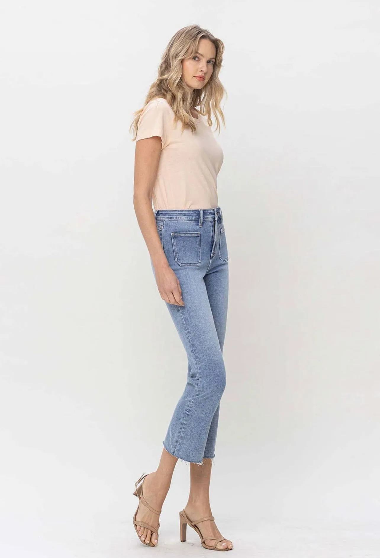 Julia Kick Flare Front Pocket Denim