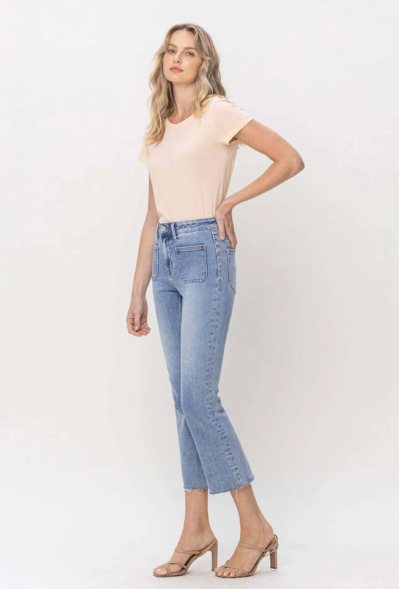Julia Kick Flare Front Pocket Denim