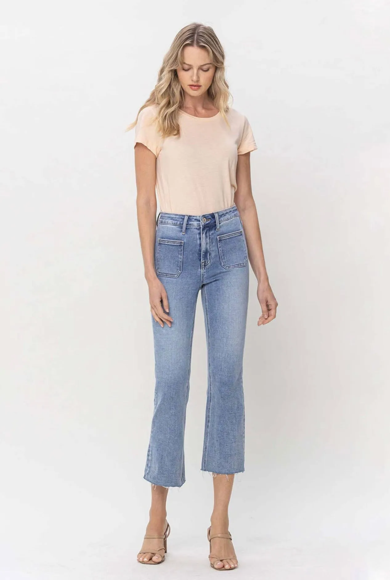 Julia Kick Flare Front Pocket Denim