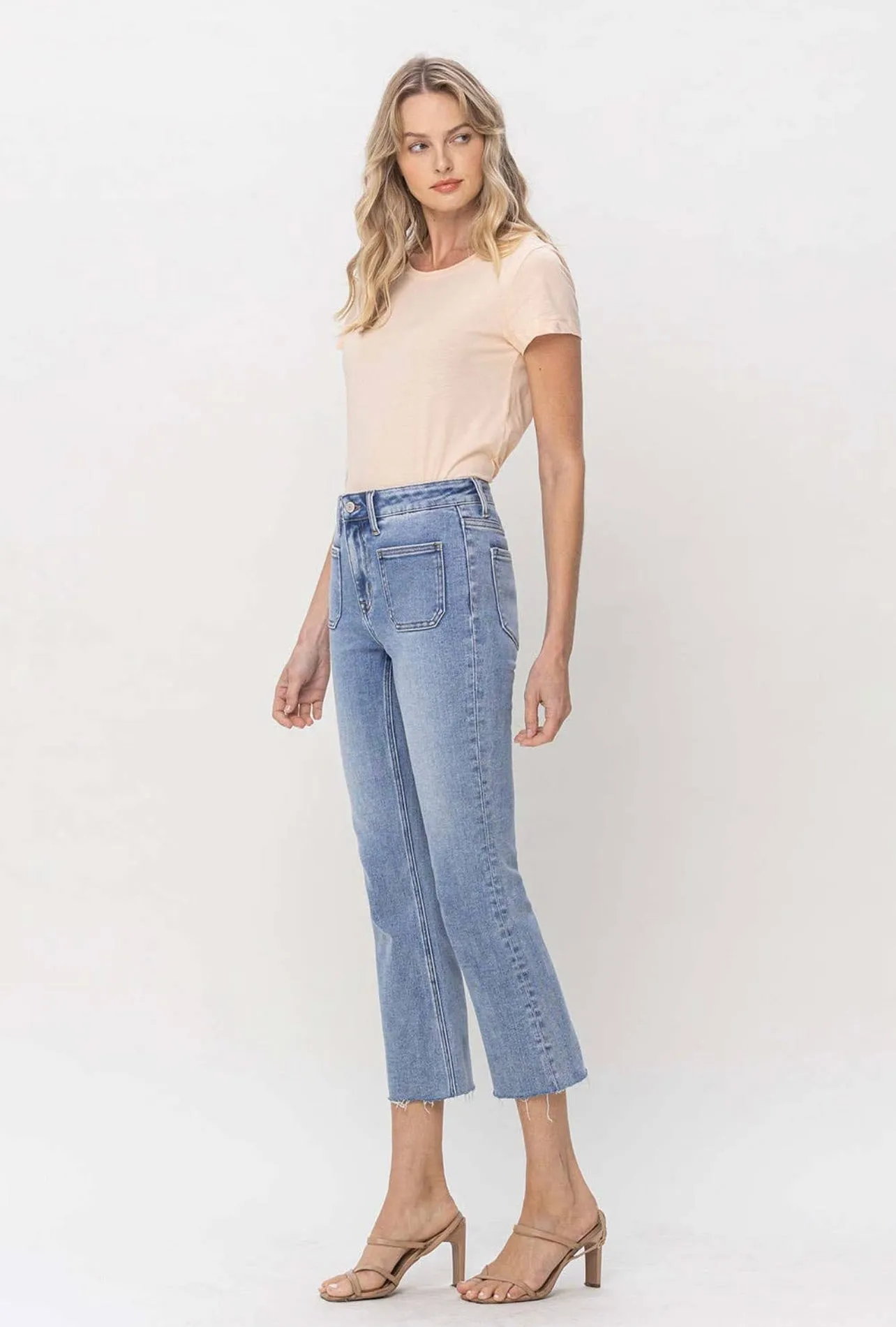 Julia Kick Flare Front Pocket Denim