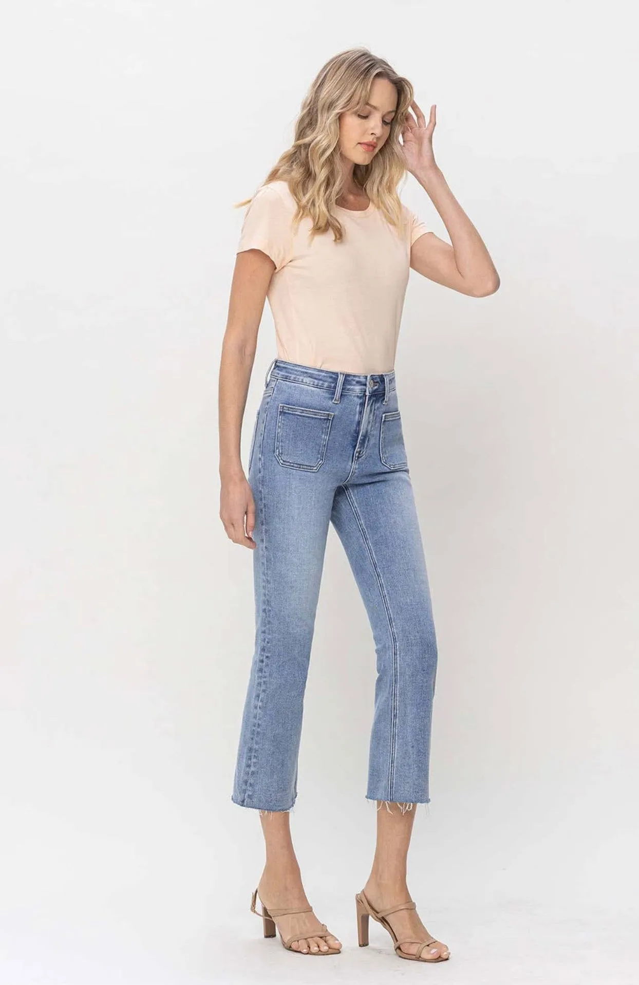 Julia Kick Flare Front Pocket Denim