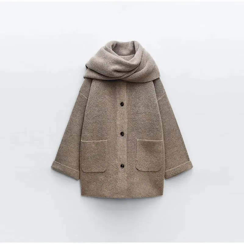 Luxury Woolen Chic™ - Wool Coat/Jacket with Scarf