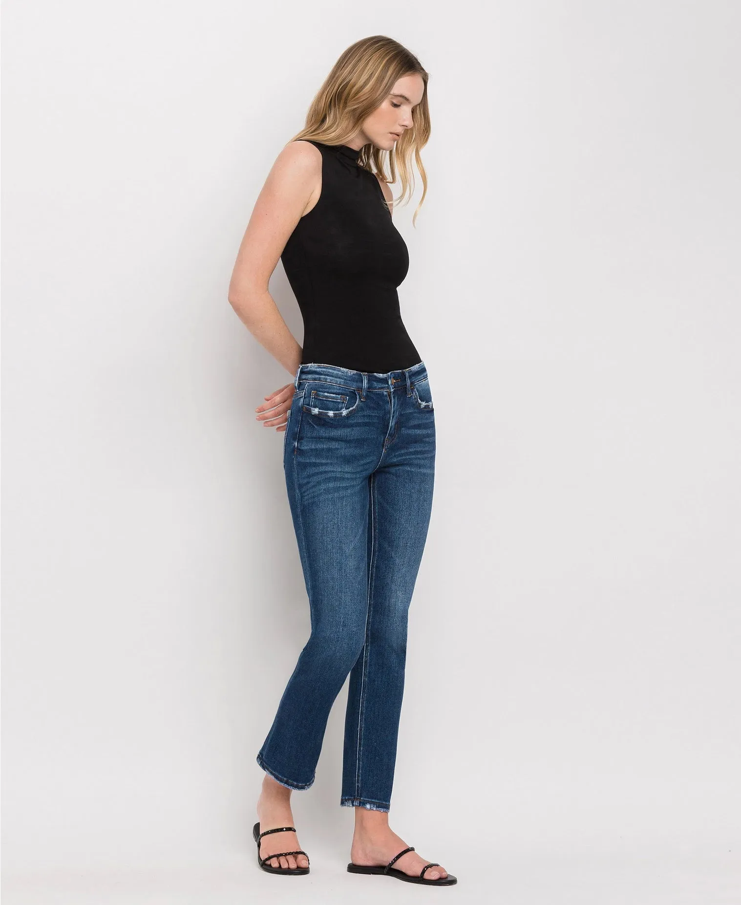 Mid Rise Ankle Slim Straight