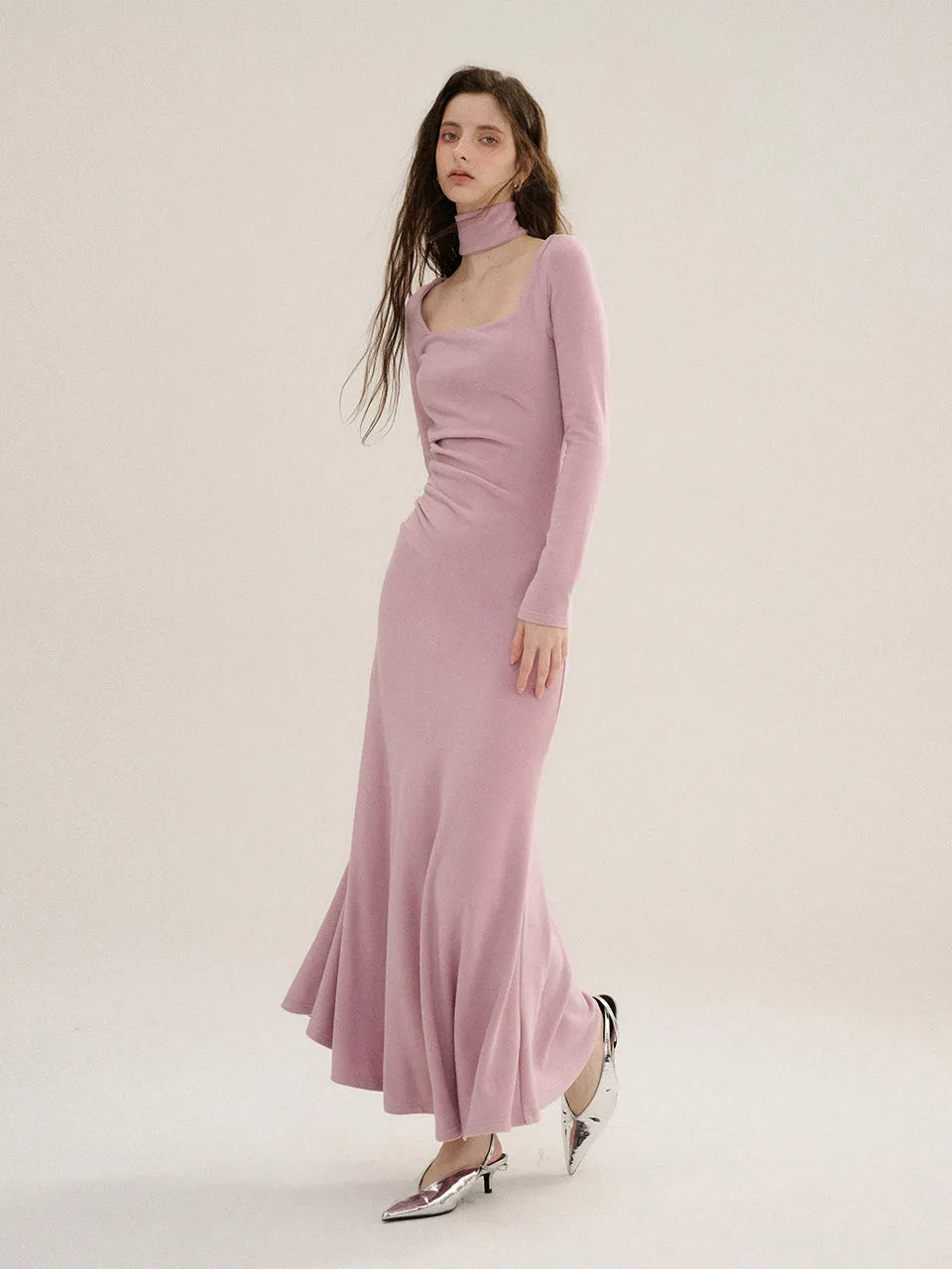 Neck warmer long dress (Pink)
