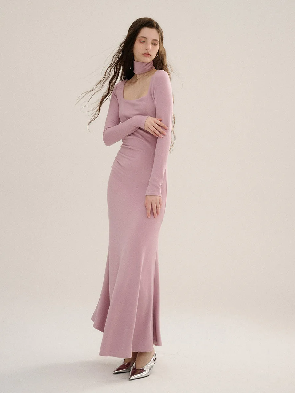 Neck warmer long dress (Pink)