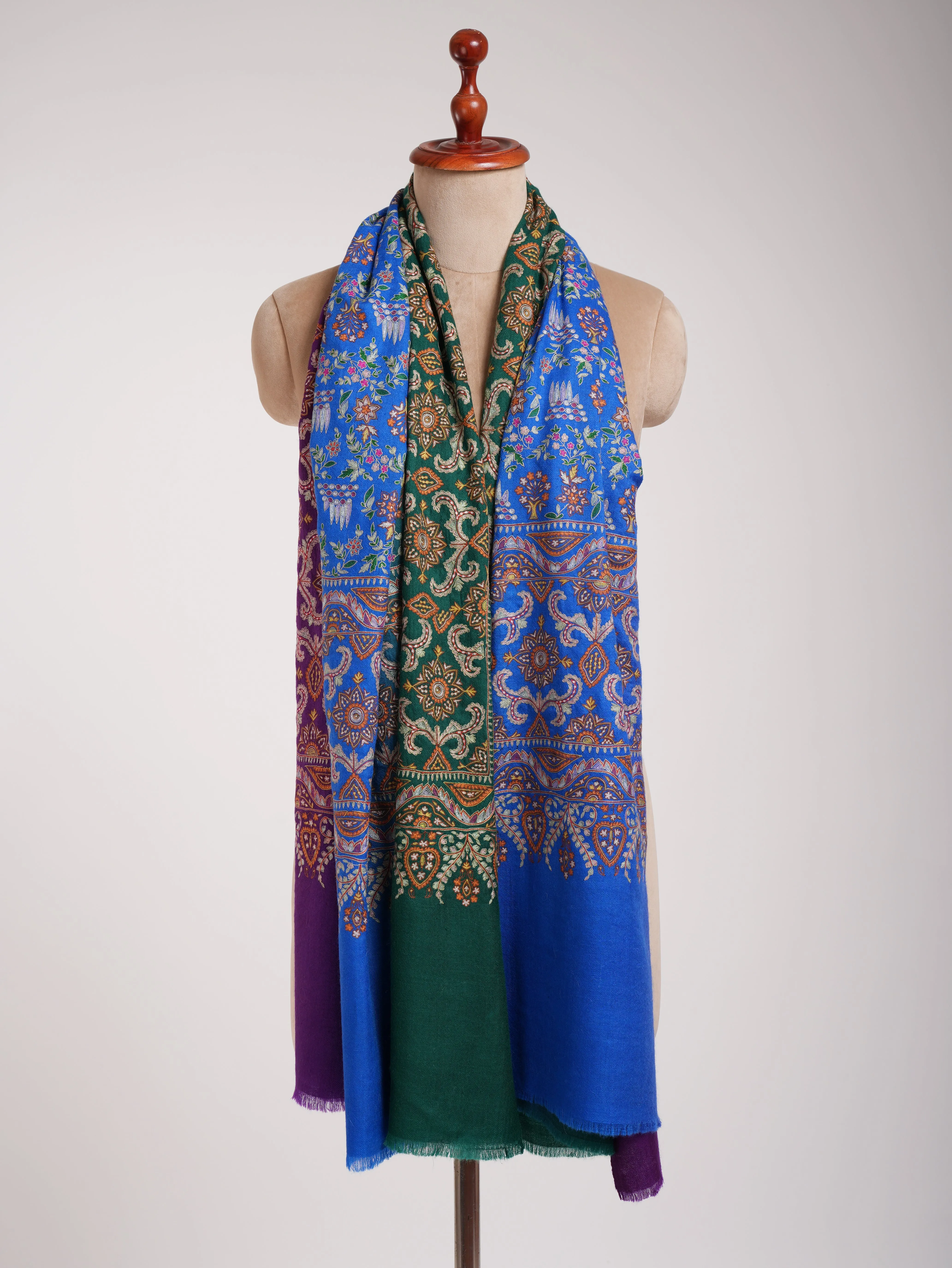 Ombre Hand Embroidered Indian Pashmina Wrap