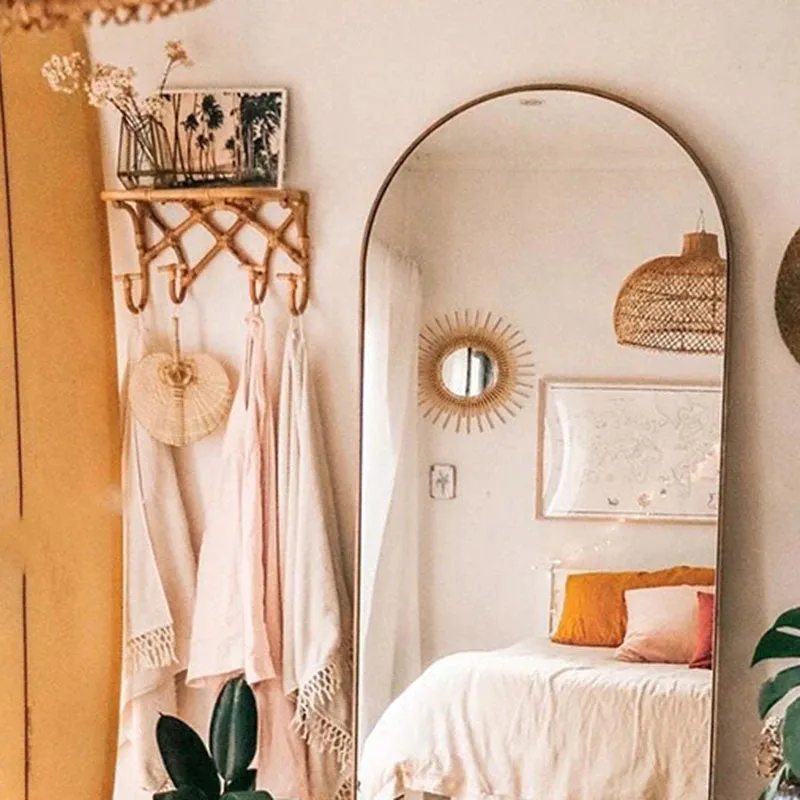 Rattan Hanging Wall Hooks Shelf -  Coat Rack Bathroom Towel Hanger Bedroom - Boho Hat Kids Clothes Entryway Organiser - Kids Room Home Decor
