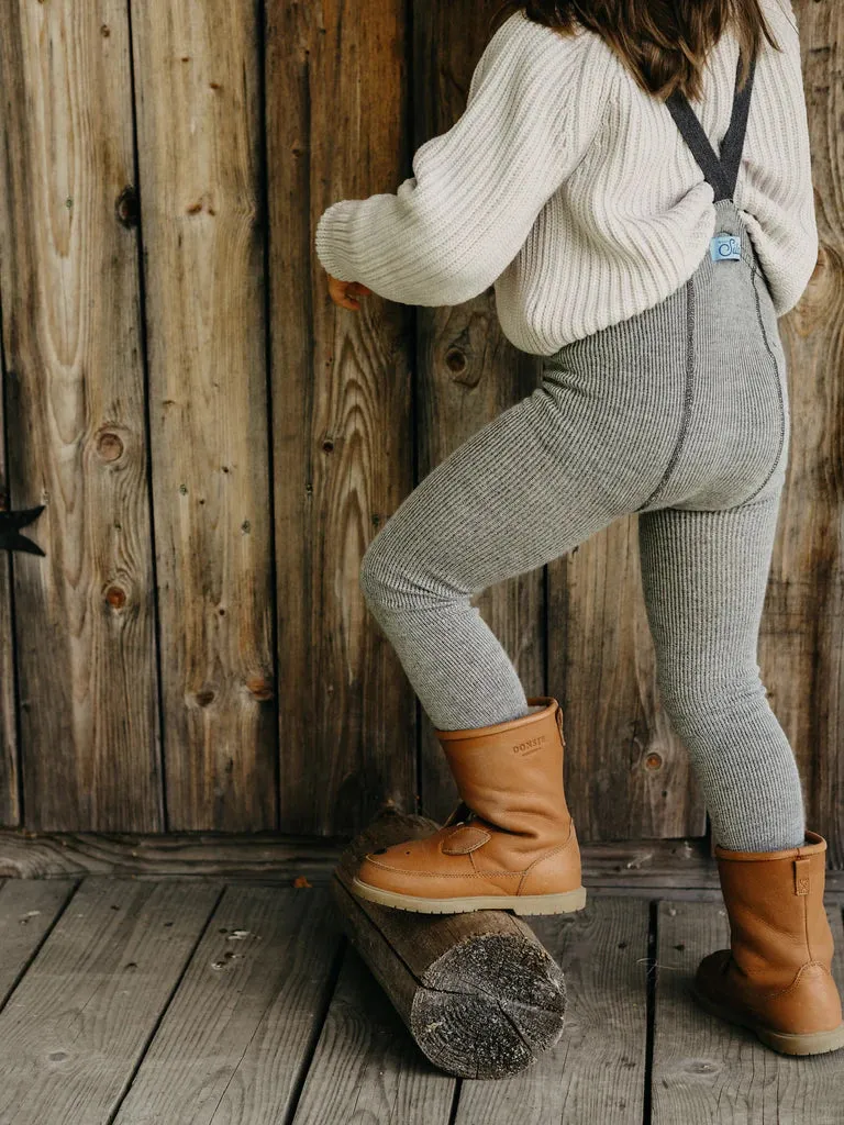 Silly Silas Wooly Footless Wool Tights, Granite Grey