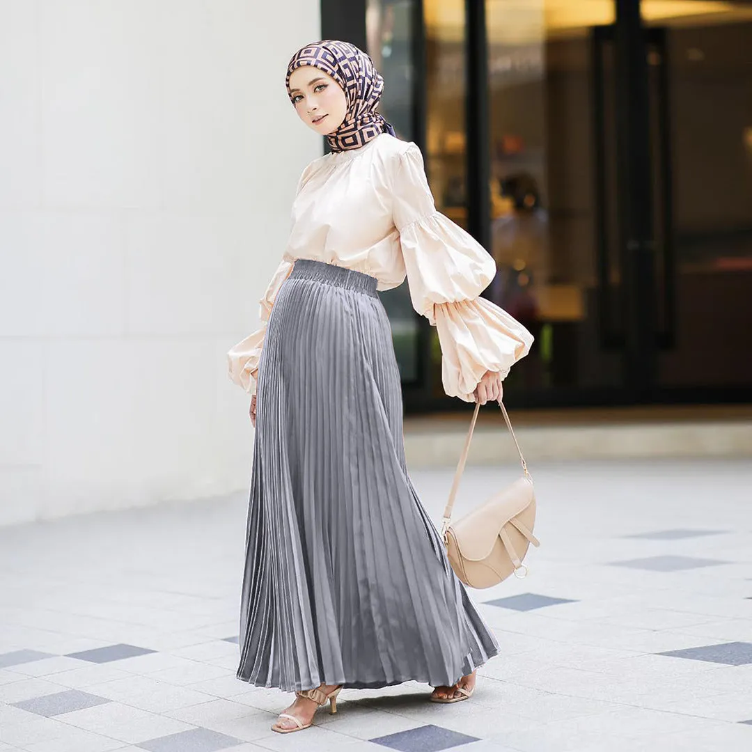 Women's Pressed Pleated Maxi Skirt