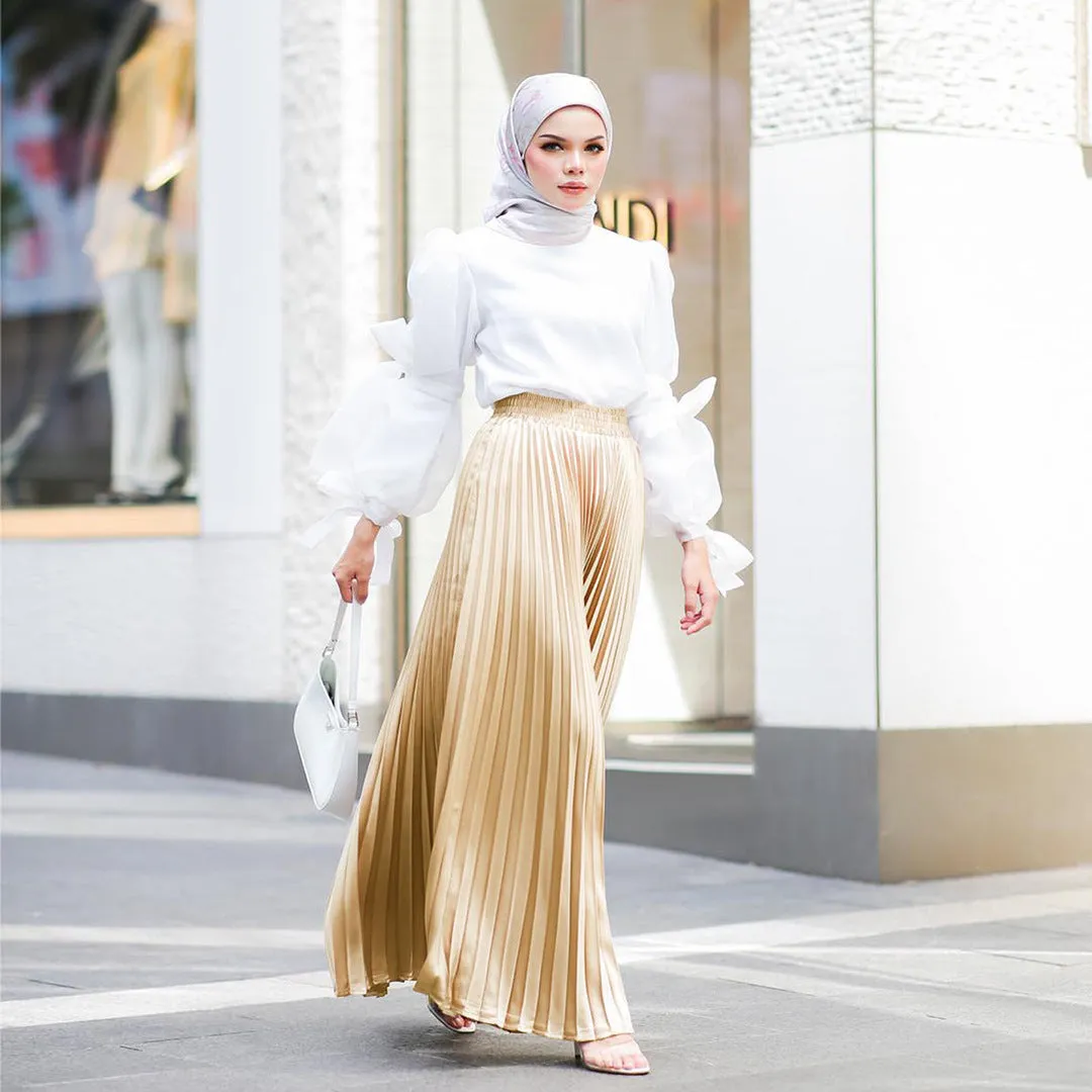 Women's Pressed Pleated Maxi Skirt