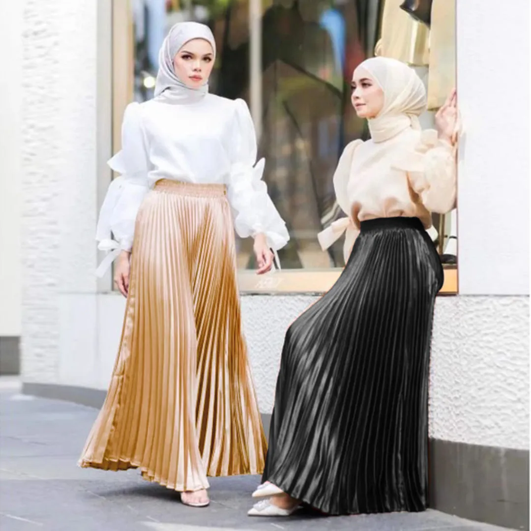 Women's Pressed Pleated Maxi Skirt