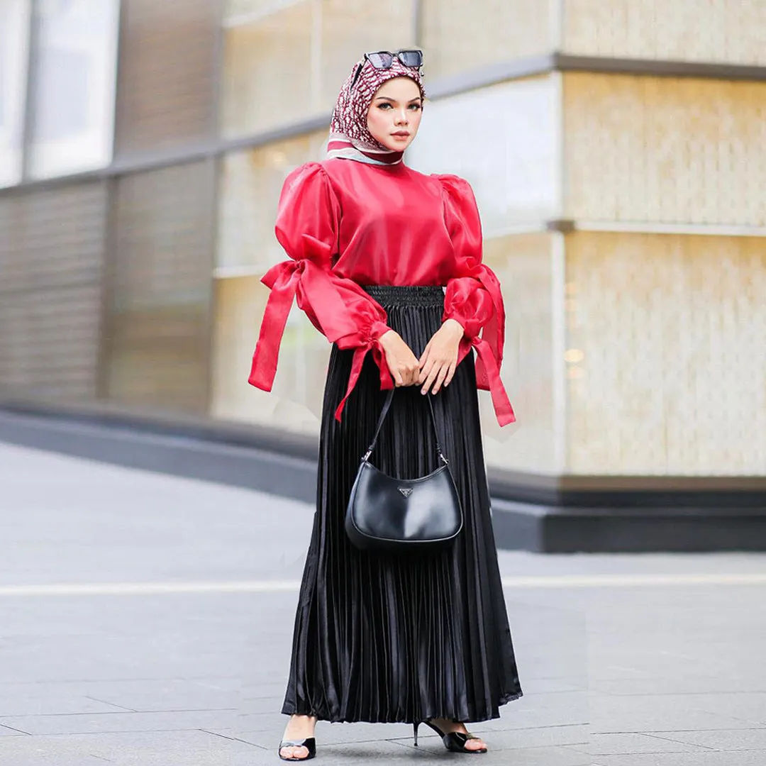Women's Pressed Pleated Maxi Skirt