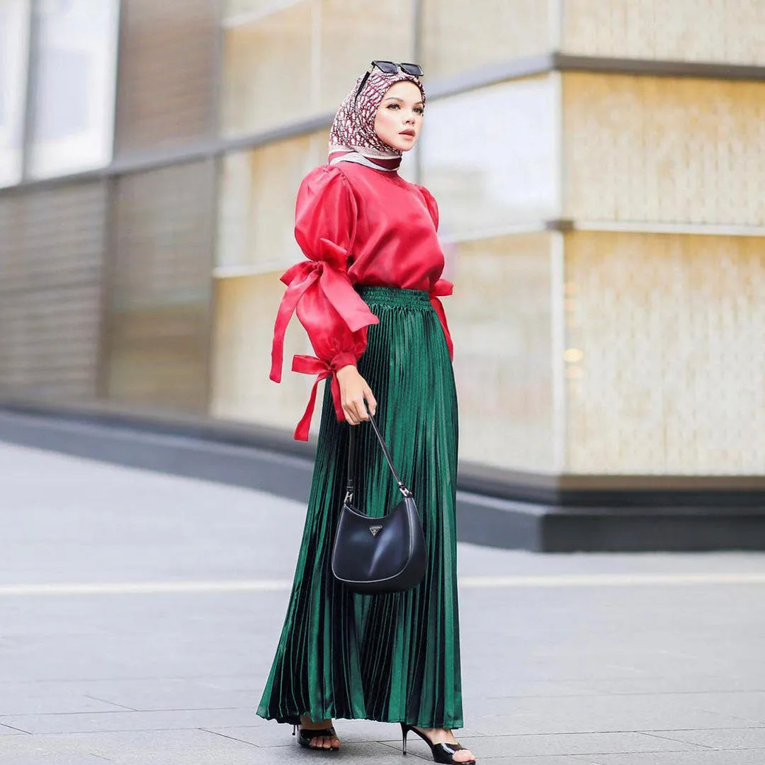 Women's Pressed Pleated Maxi Skirt