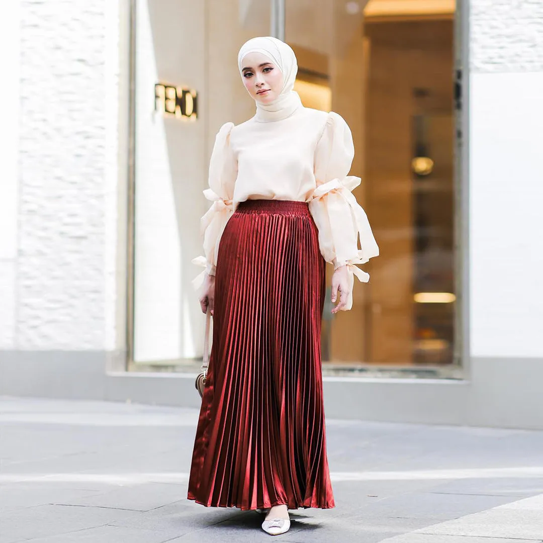 Women's Pressed Pleated Maxi Skirt